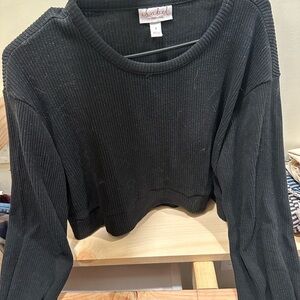 Black Ribbed Women's Top